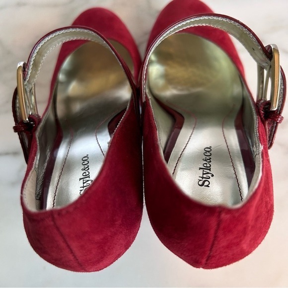 Style Co Womens Cherry Red Suede Mary Jane Patent Leather Shoes Size 7 M - Picture 12 of 16